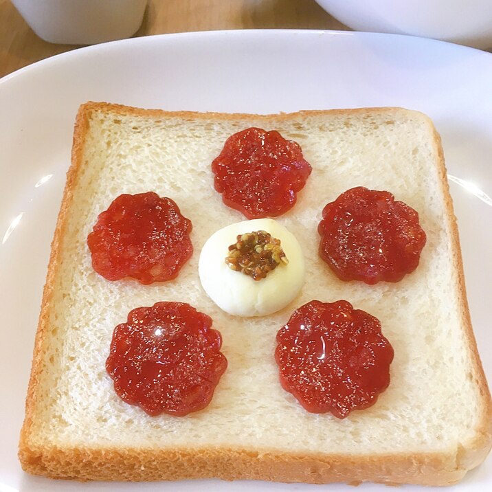 朝の時短レシピ☆クリームチーズとサラミのトースト